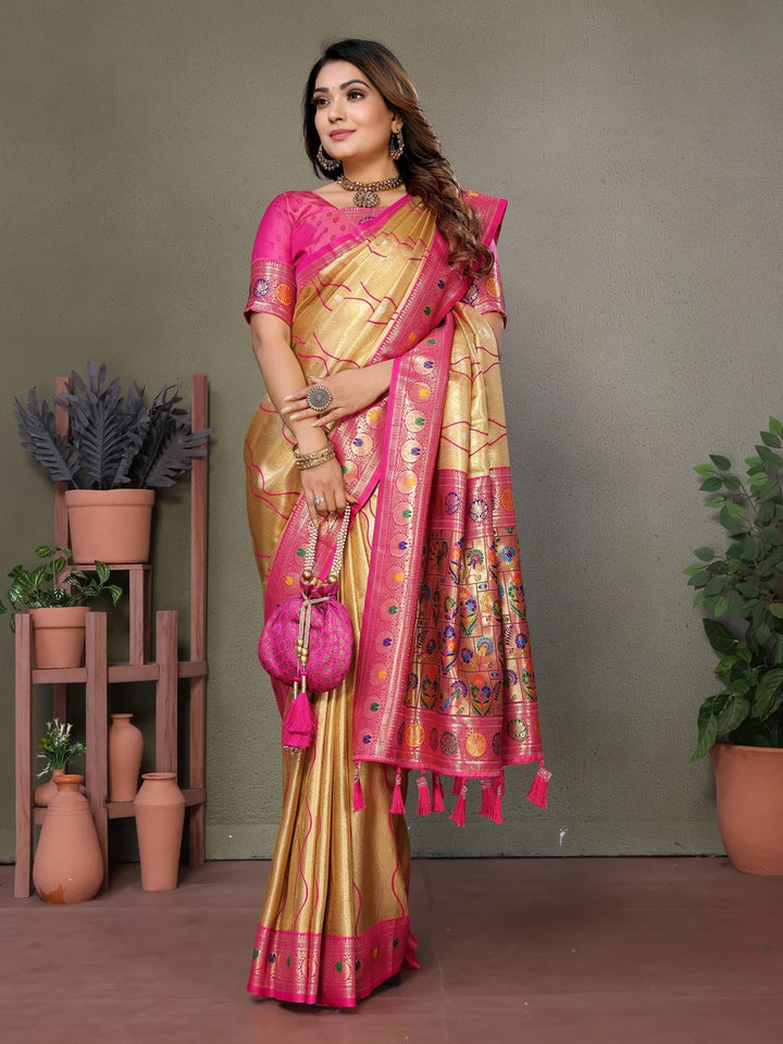 Royal Banarasi Tissue Silk Saree | Heavy Wevon Designer Art