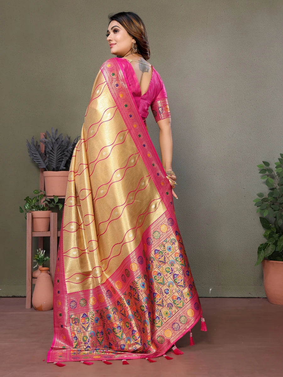 Royal Banarasi Tissue Silk Saree | Heavy Wevon Designer Art