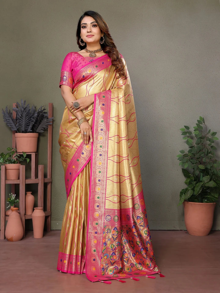 Royal Banarasi Tissue Silk Saree | Heavy Wevon Designer Art