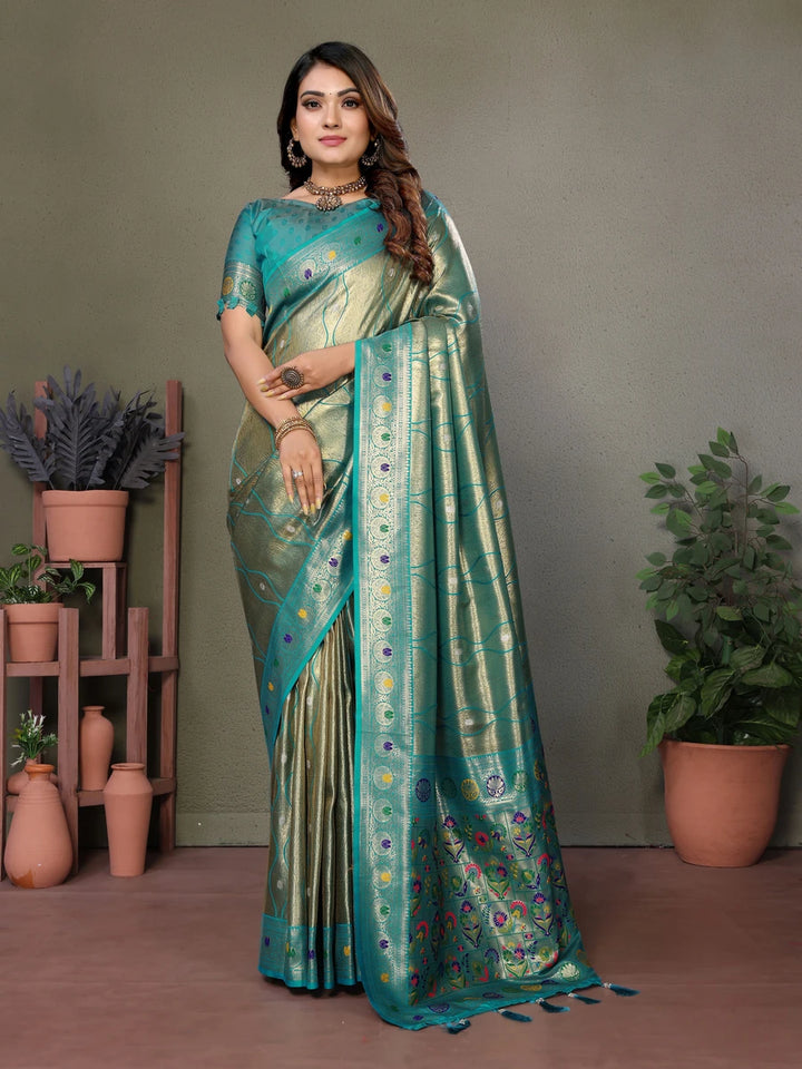Royal Banarasi Tissue Silk Saree | Heavy Wevon Designer Art