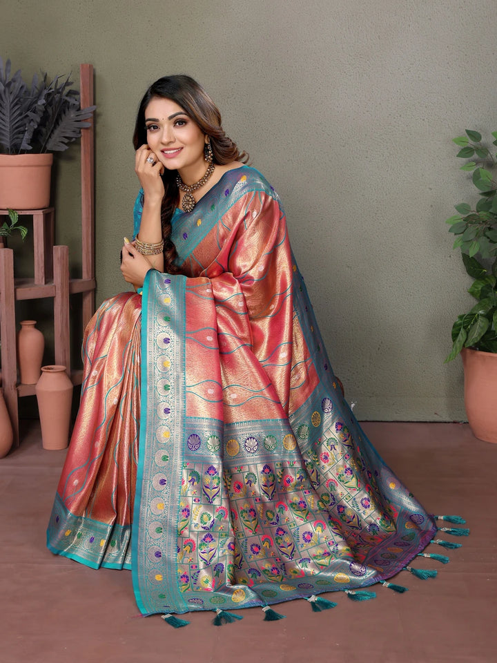 Royal Banarasi Tissue Silk Saree | Heavy Wevon Designer Art