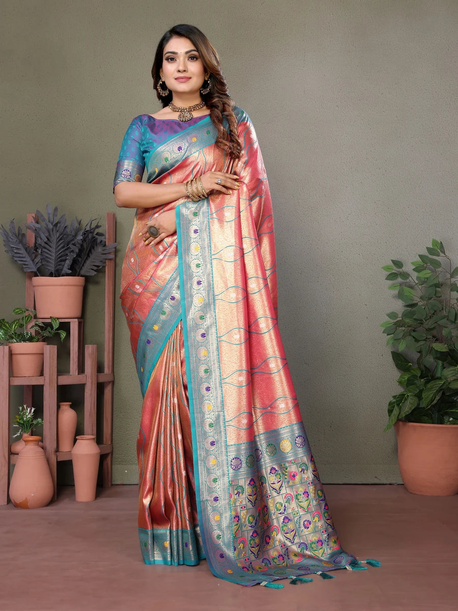 Royal Banarasi Tissue Silk Saree | Heavy Wevon Designer Art