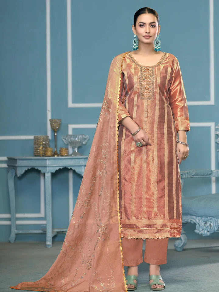 Elegant Viscose Organza Salwar Kameez | Embroidered & Handwork