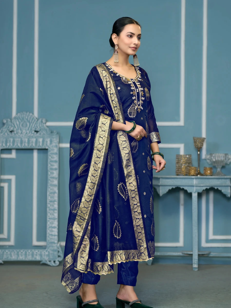 Stunning Festive Banarasi Salwar Kameez | Embroidered & Handcrafted
