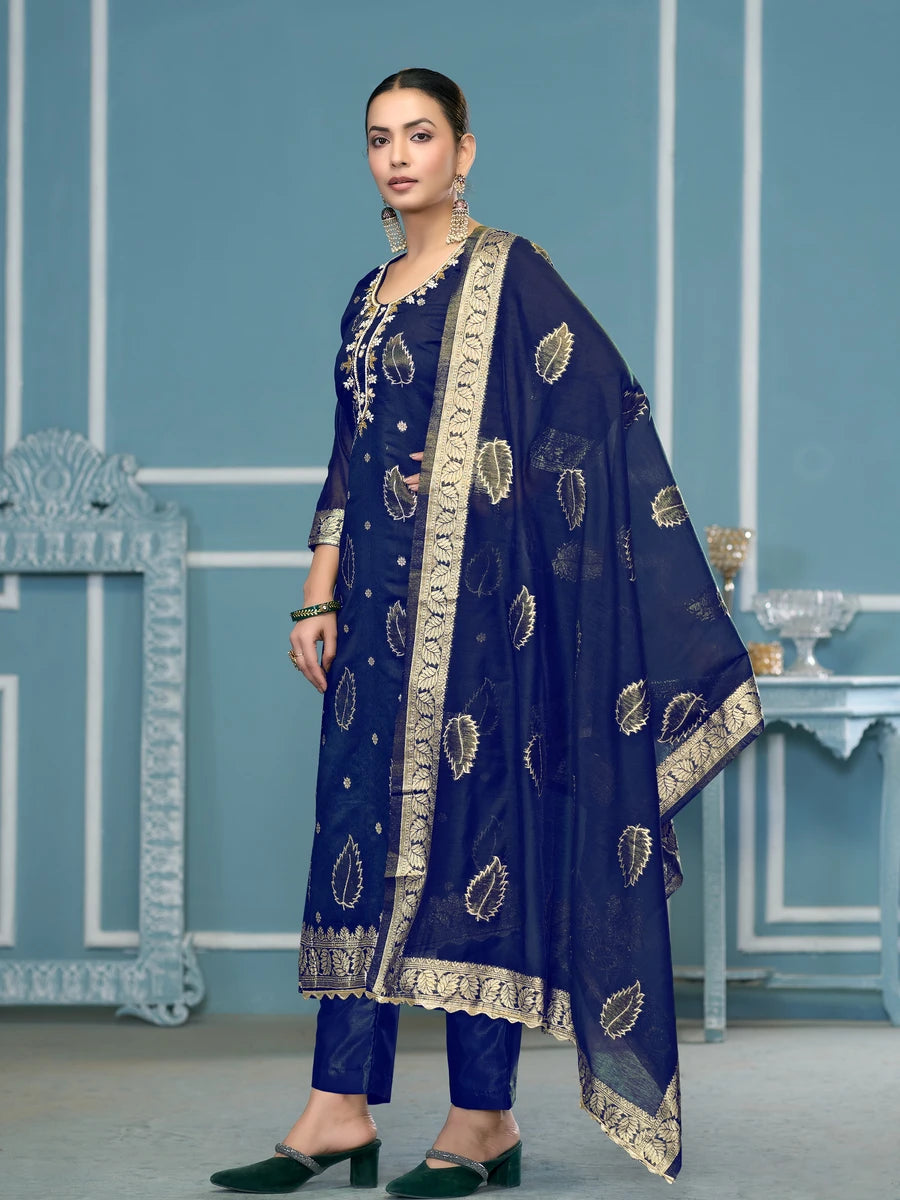 Stunning Festive Banarasi Salwar Kameez | Embroidered & Handcrafted