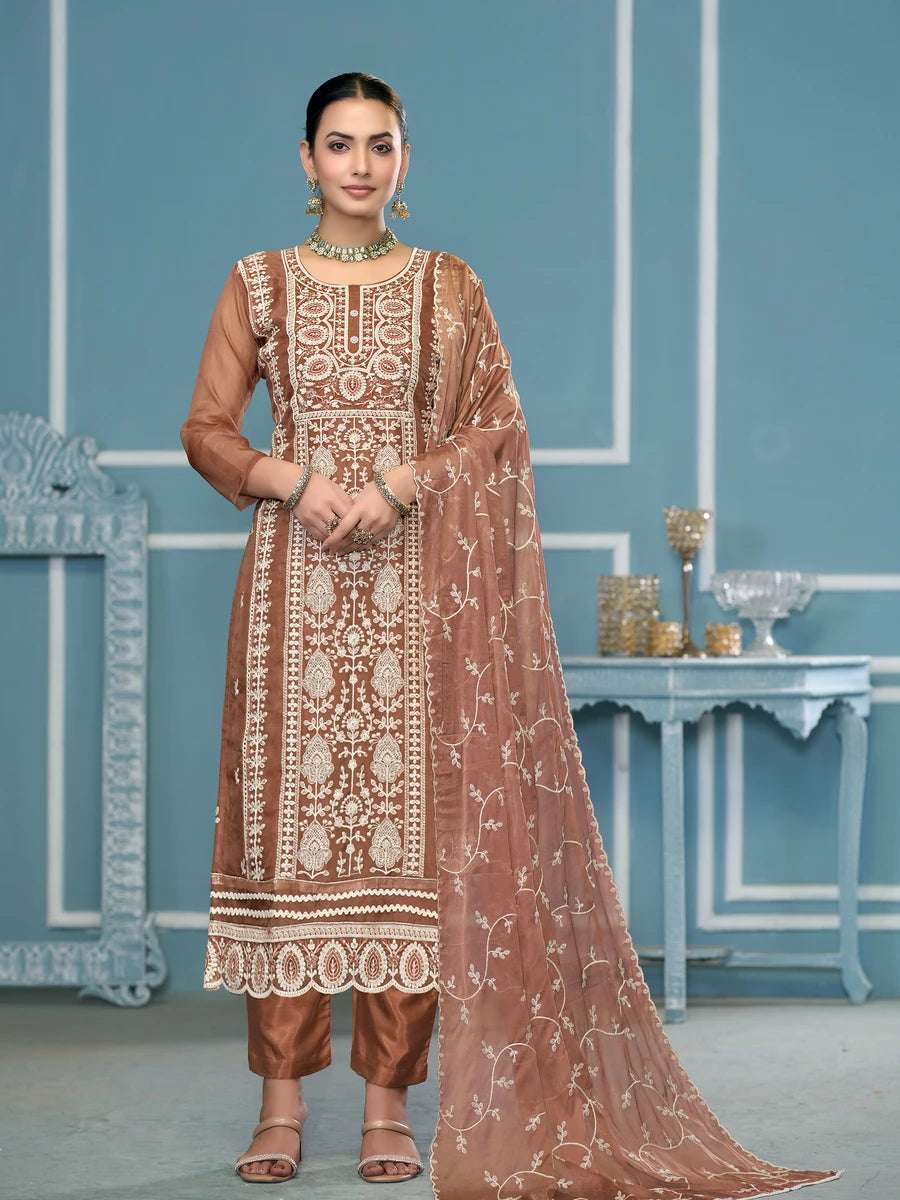 Stylish Santoon Bottom Kameez | Nazmin Dupatta Embroidery