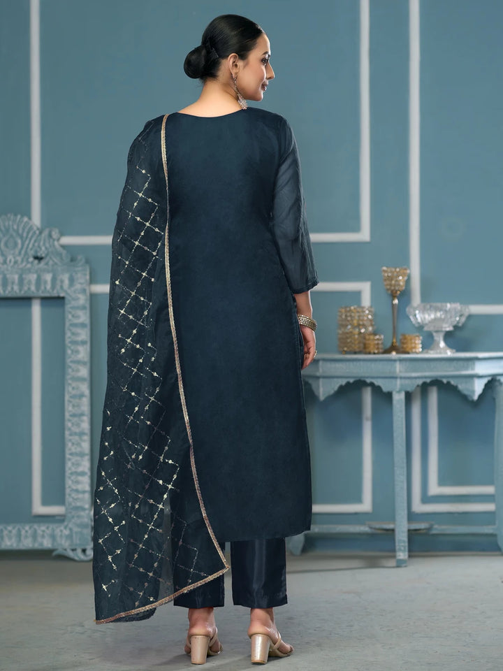 Stylish Handcrafted Embroidered Suit | Viscose Organza with Organza Dupatta
