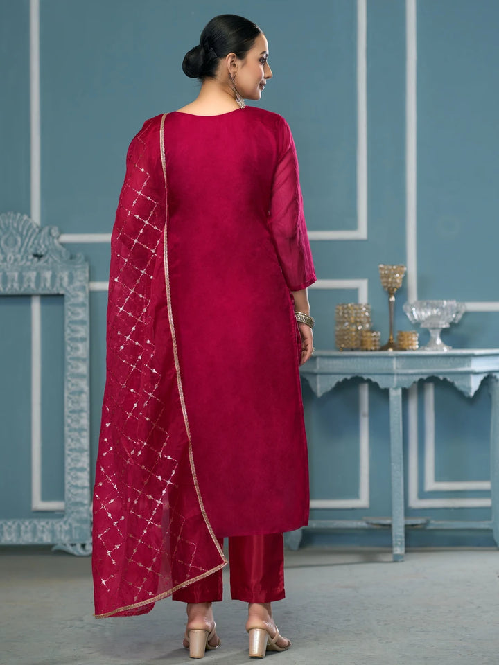 Stylish Handcrafted Embroidered Suit | Viscose Organza with Organza Dupatta
