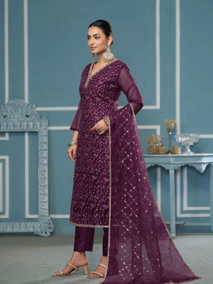 Stylish Handcrafted Embroidered Suit | Viscose Organza with Organza Dupatta