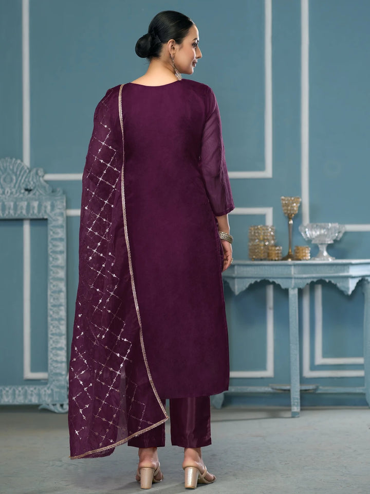 Stylish Handcrafted Embroidered Suit | Viscose Organza with Organza Dupatta