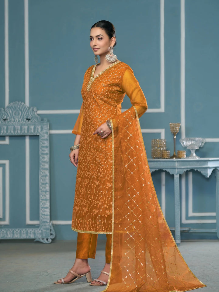 Stylish Handcrafted Embroidered Suit | Viscose Organza with Organza Dupatta