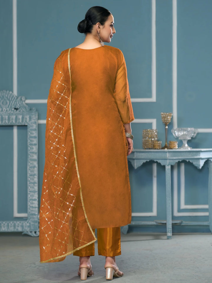 Stylish Handcrafted Embroidered Suit | Viscose Organza with Organza Dupatta