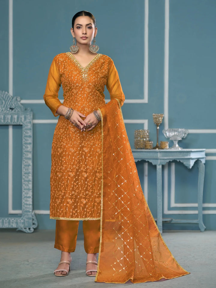 Stylish Handcrafted Embroidered Suit | Viscose Organza with Organza Dupatta