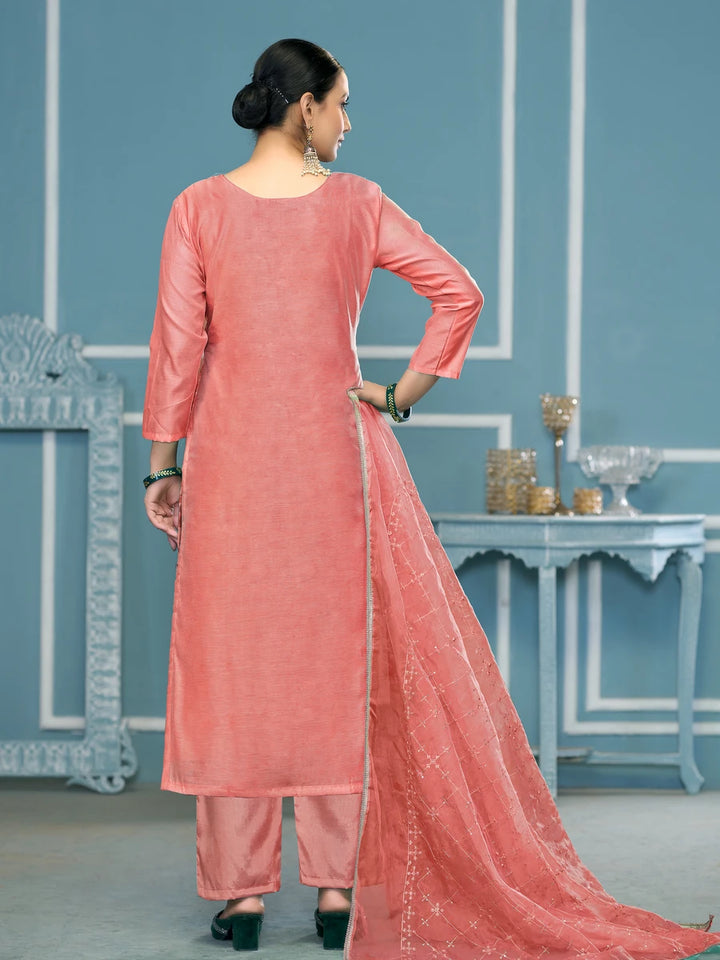Designer Printed Organza Suit | Embroidered & Hand Work