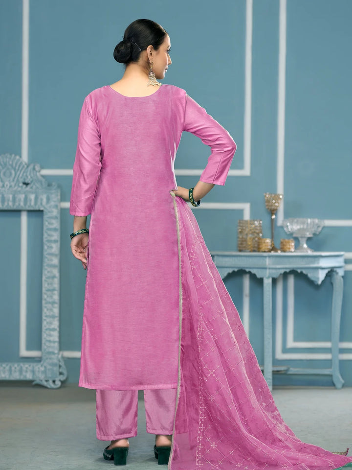 Designer Printed Organza Suit | Embroidered & Hand Work