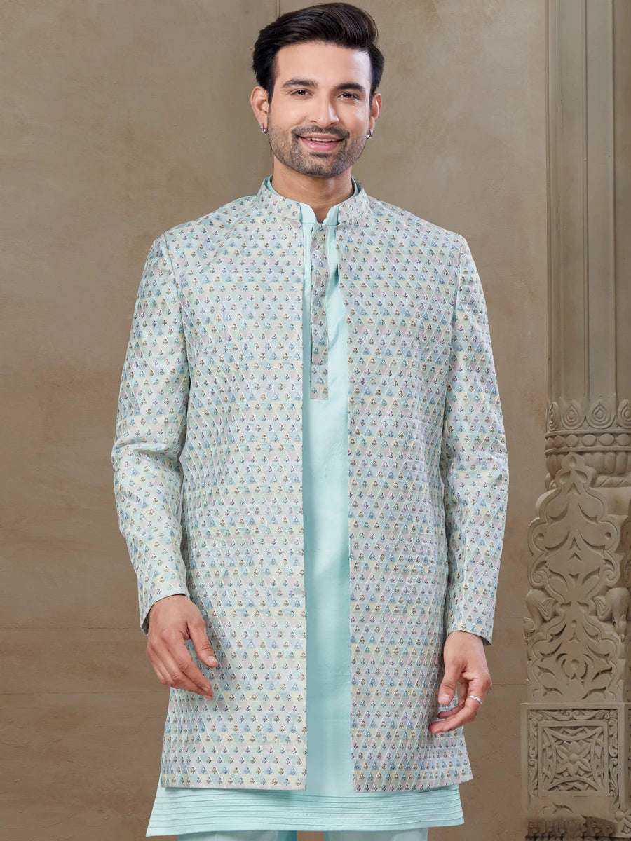 Elegant Indo Western Dress | Mysore Silk Jacket  Embroidery Work