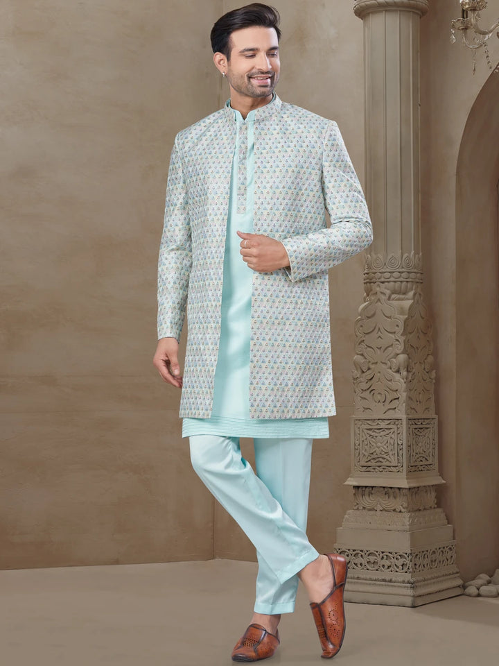 Elegant Indo Western Dress | Mysore Silk Jacket  Embroidery Work