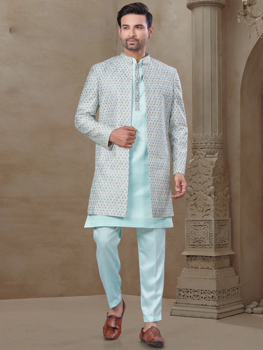 Elegant Indo Western Dress | Mysore Silk Jacket  Embroidery Work