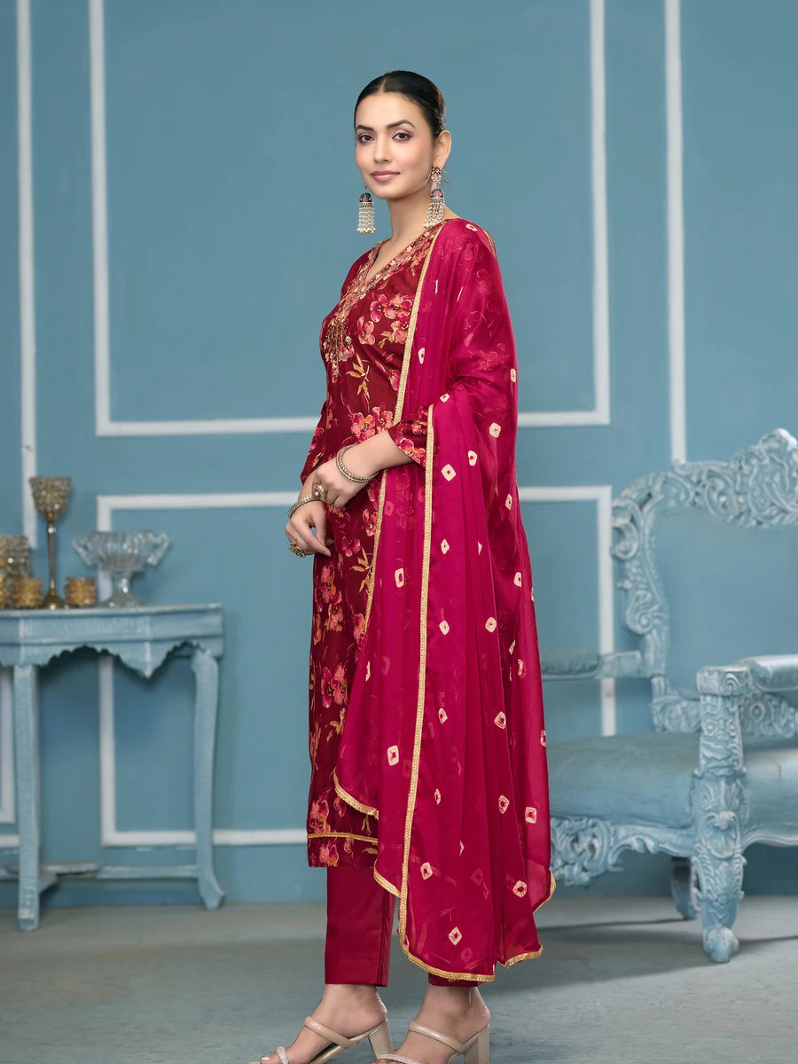 Elegant Cotton Salwar Kameez | Designer Printed & Hand Work Dupatta
