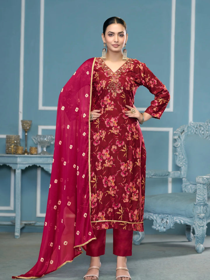 Elegant Cotton Salwar Kameez | Designer Printed & Hand Work Dupatta