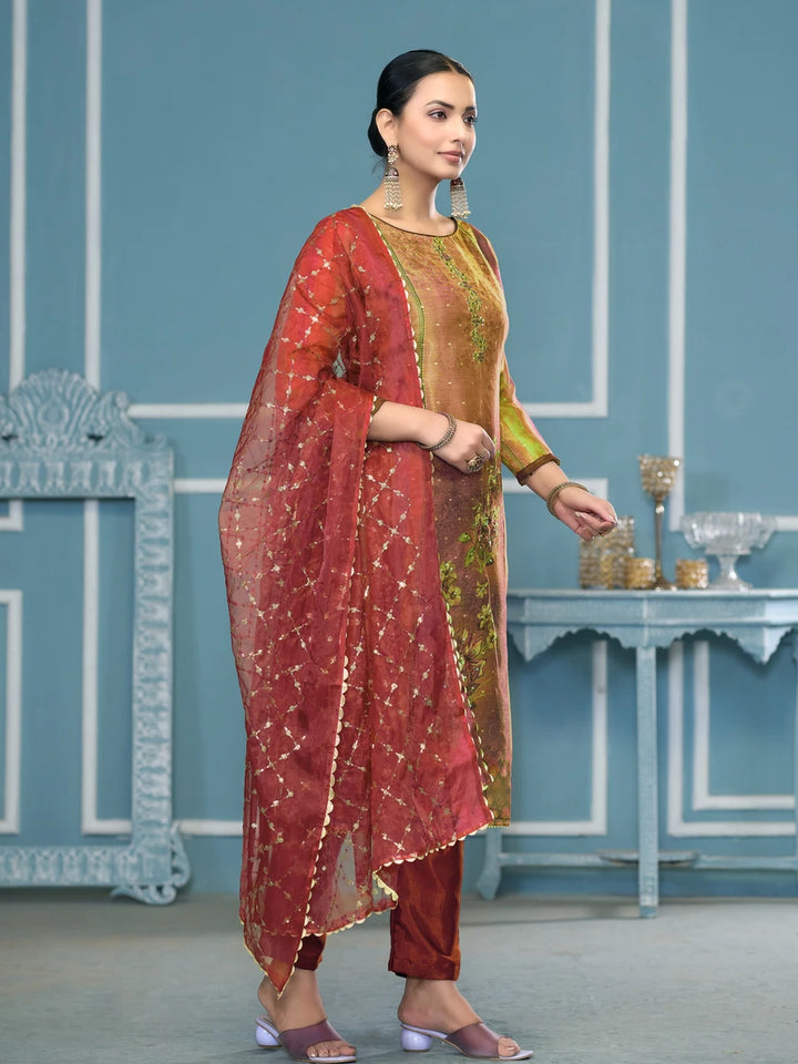Festive Multicolor Salwar Suit | Printed & Hand Work  Elegant Style
