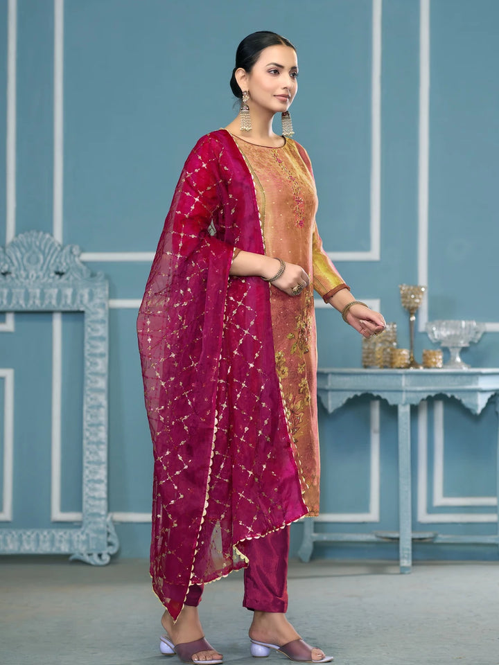 Exclusive Designer Salwar Suit | Hand Work on Shimmer Silk & Organza