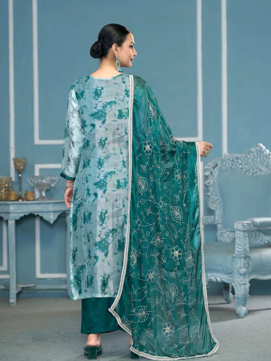 Banarasi Salwar Suit | Organza Dupatta & Dull Santoon Bottom Festive Wear