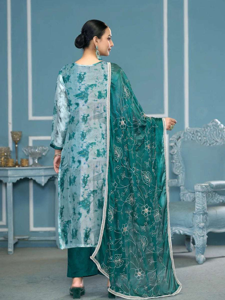 Banarasi Salwar Suit | Organza Dupatta & Dull Santoon Bottom Festive Wear
