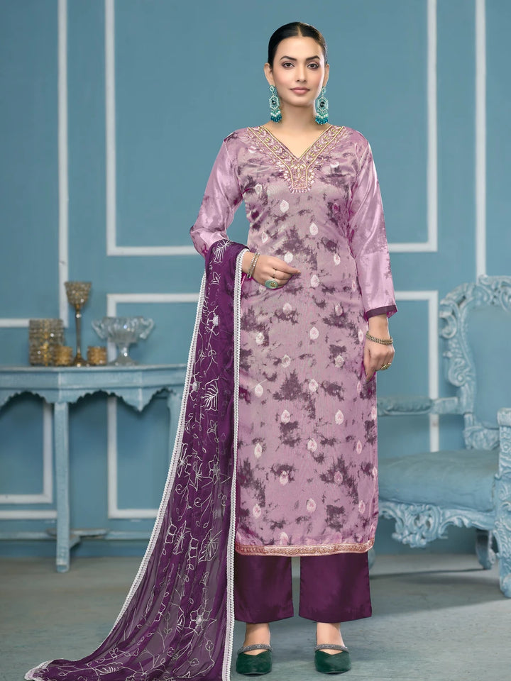 Banarasi Salwar Suit | Organza Dupatta & Dull Santoon Bottom Festive Wear