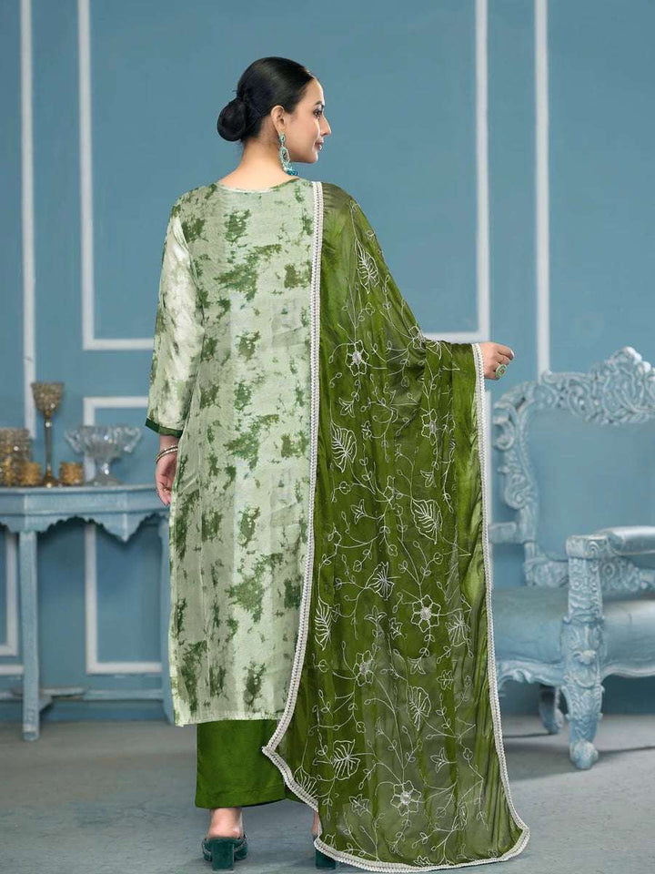 Banarasi Salwar Suit | Organza Dupatta & Dull Santoon Bottom Festive Wear