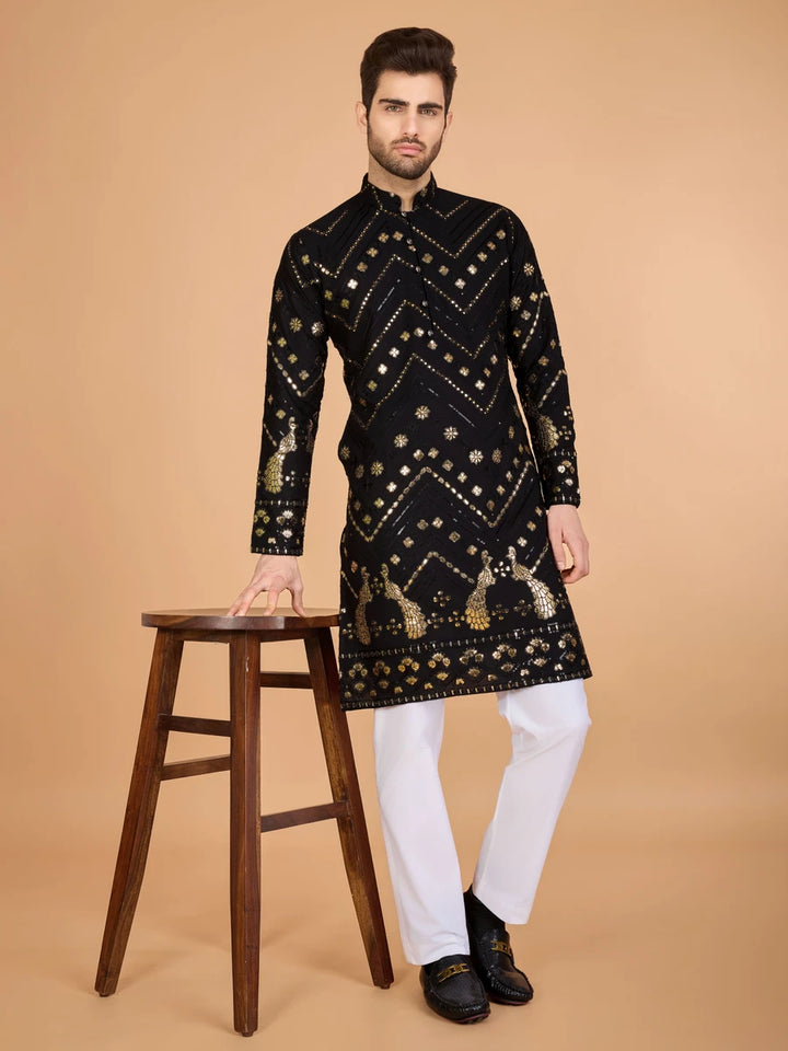 Luxurious Festive Wear Rayon Kurta | Designer Thread & Sequin Embroidery
