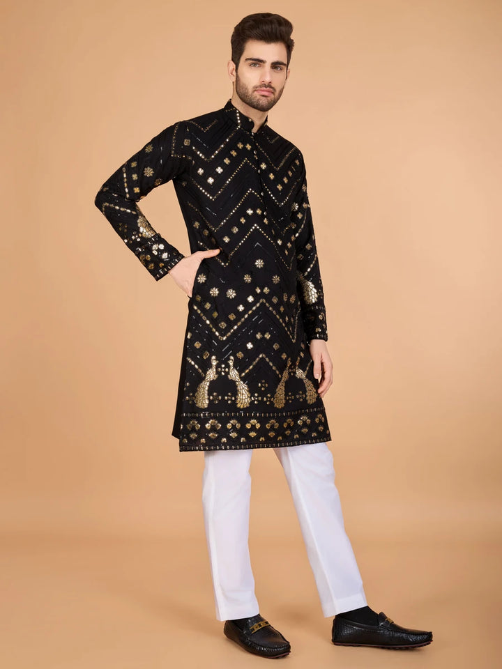Luxurious Festive Wear Rayon Kurta | Designer Thread & Sequin Embroidery