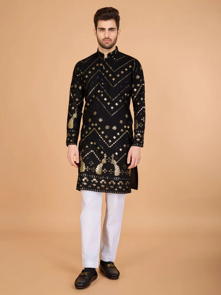 Luxurious Festive Wear Rayon Kurta | Designer Thread & Sequin Embroidery