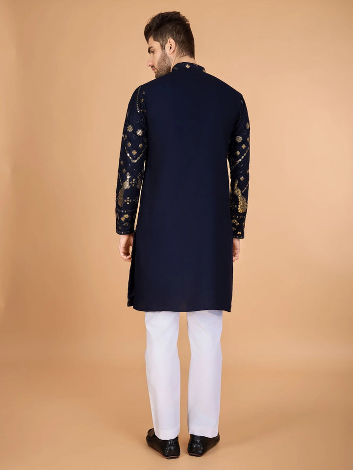 Luxurious Festive Wear Rayon Kurta | Designer Thread & Sequin Embroidery