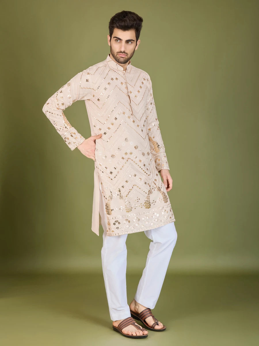Luxurious Festive Wear Rayon Kurta | Designer Thread & Sequin Embroidery