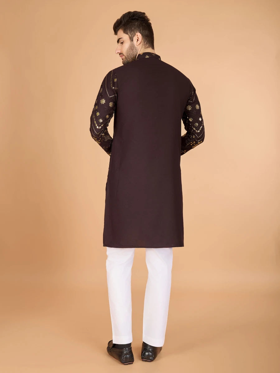 Luxurious Festive Wear Rayon Kurta | Designer Thread & Sequin Embroidery