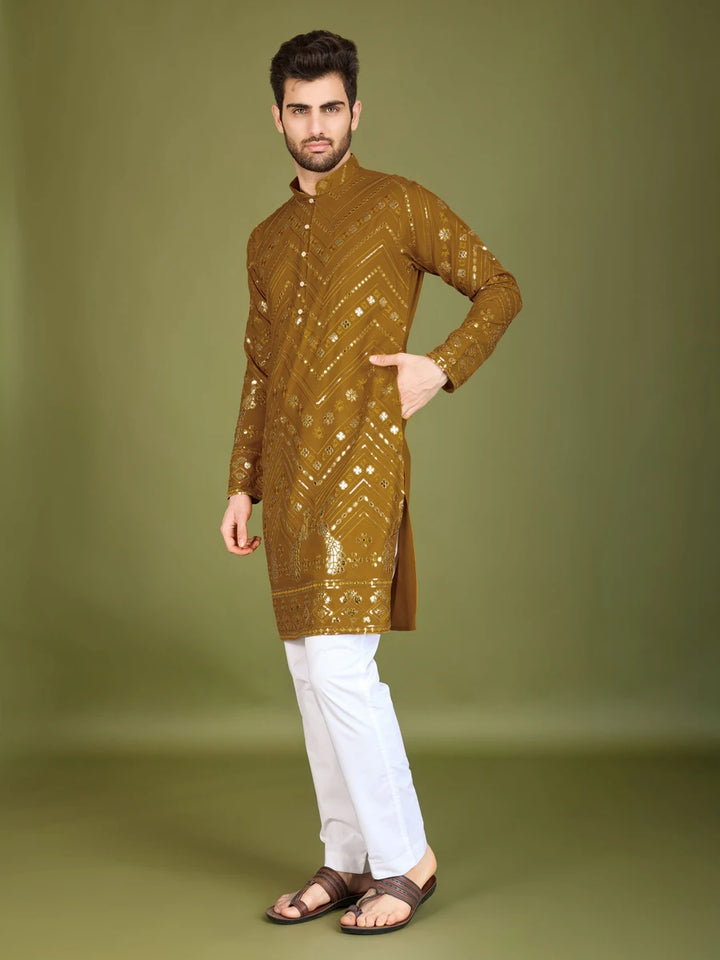 Luxurious Festive Wear Rayon Kurta | Designer Thread & Sequin Embroidery