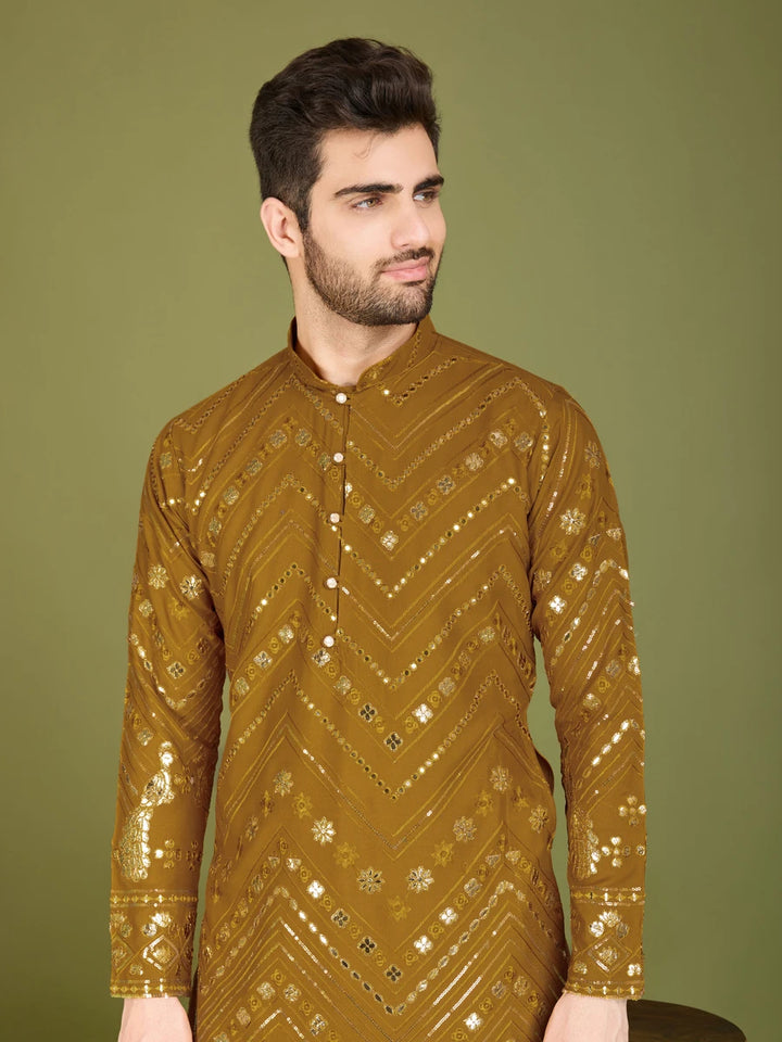 Luxurious Festive Wear Rayon Kurta | Designer Thread & Sequin Embroidery