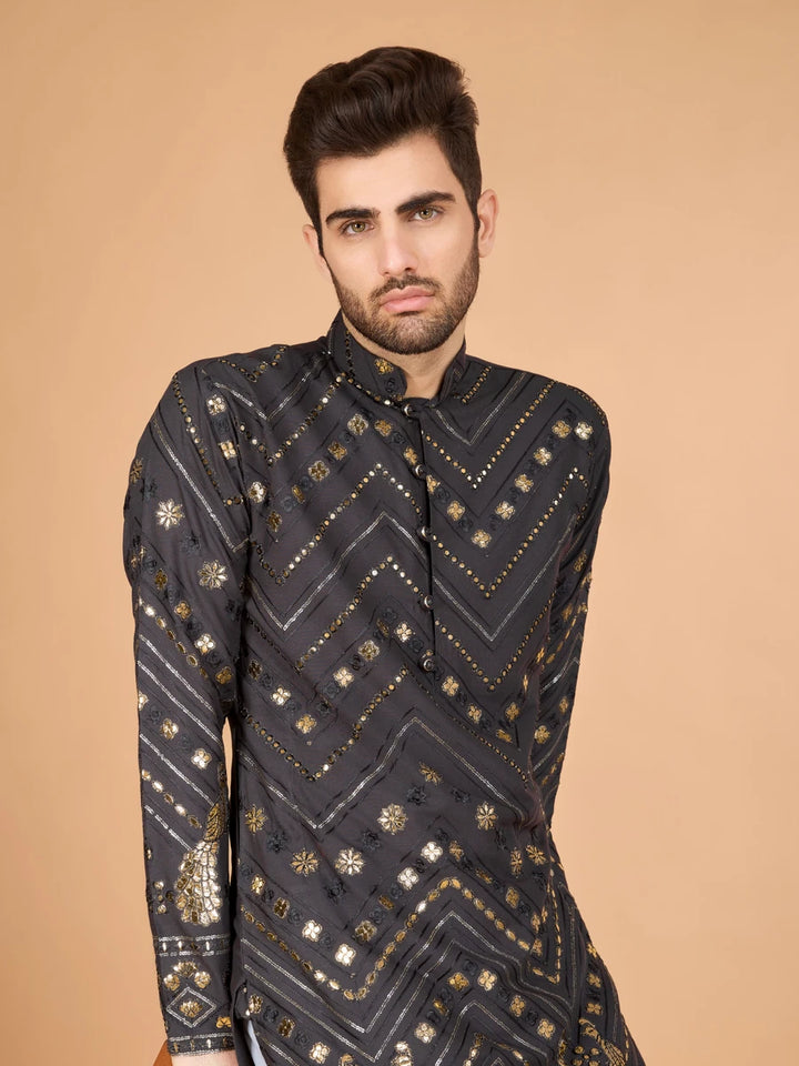 Luxurious Festive Wear Rayon Kurta | Designer Thread & Sequin Embroidery