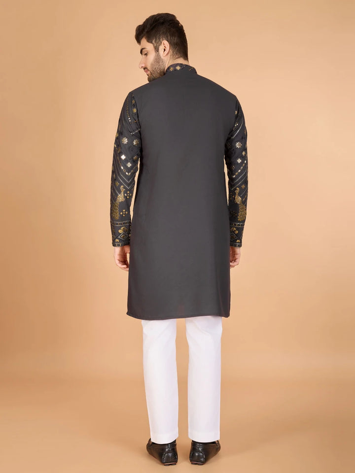 Luxurious Festive Wear Rayon Kurta | Designer Thread & Sequin Embroidery