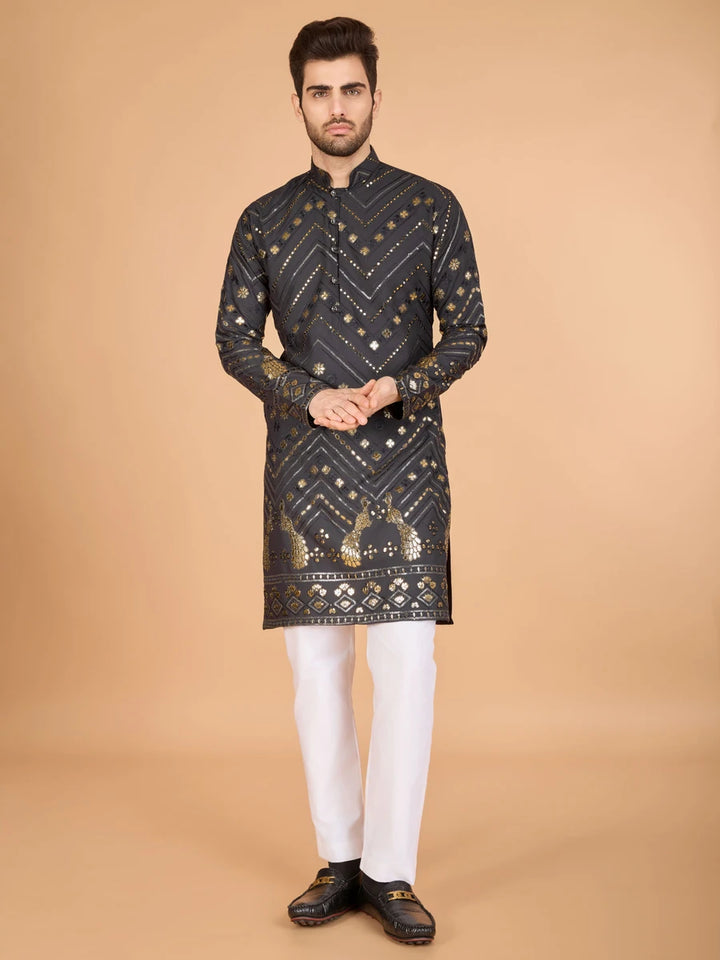 Luxurious Festive Wear Rayon Kurta | Designer Thread & Sequin Embroidery