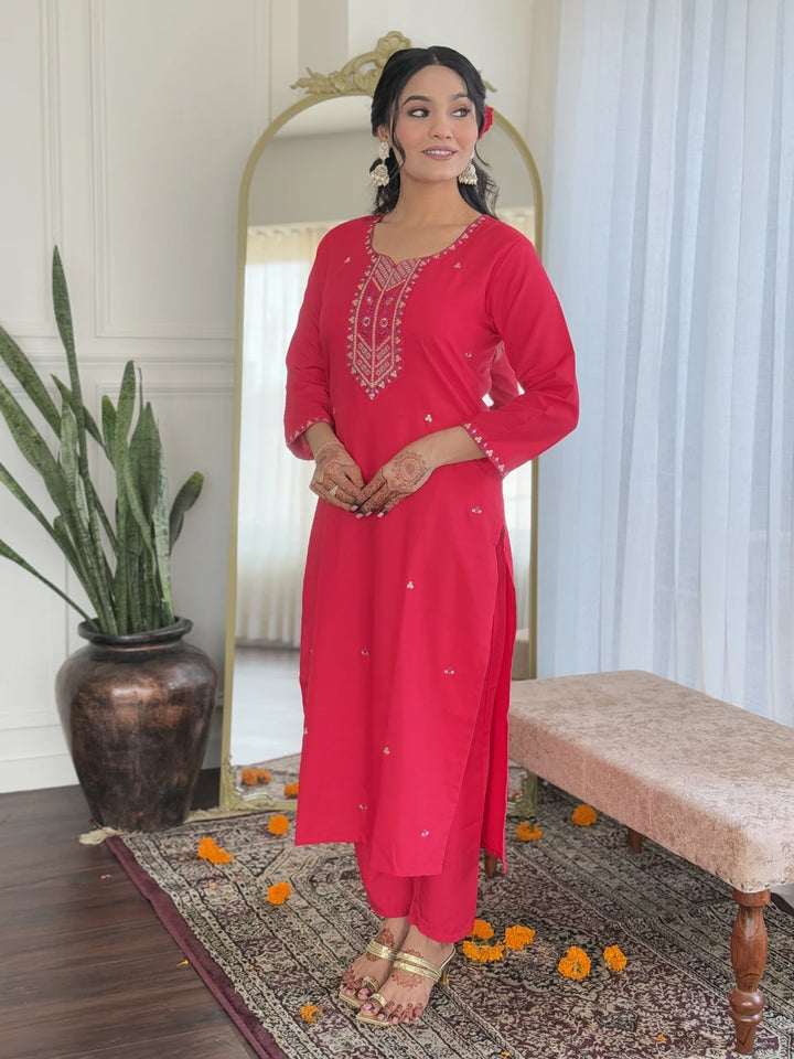 Stylish Rani Pink Salwar Kameez | Elegant Embroidery & Prints