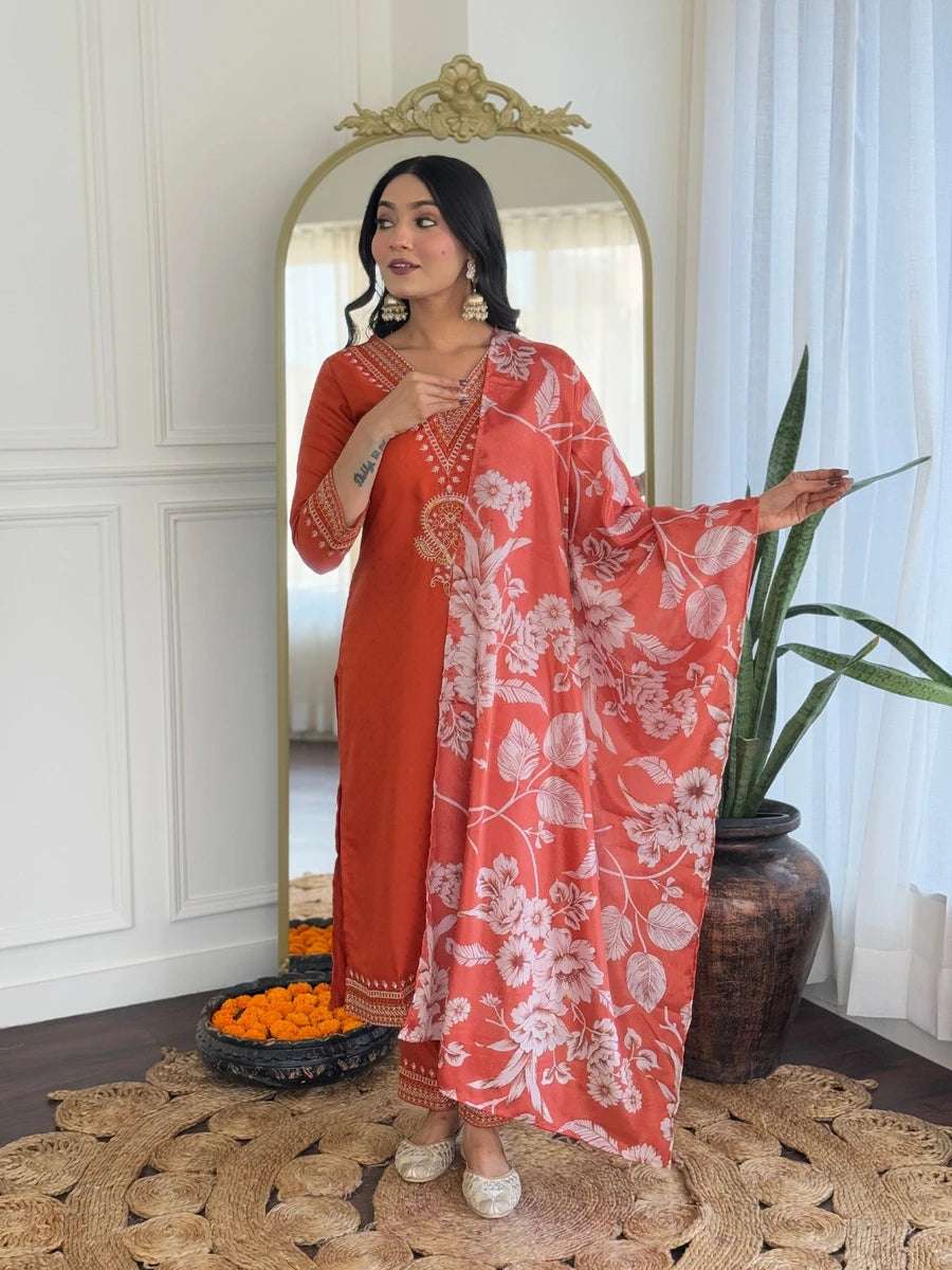 Sophisticated  Designer Salwar Suit | Viscose Rayon Elegant Festive Outfit