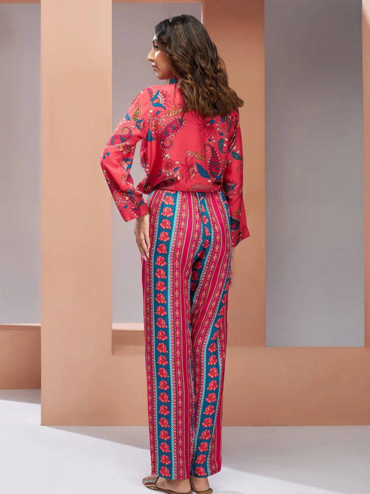 Impress Red Muslin Silk Co-ord Set | Perfect Blend of Comfort & Style