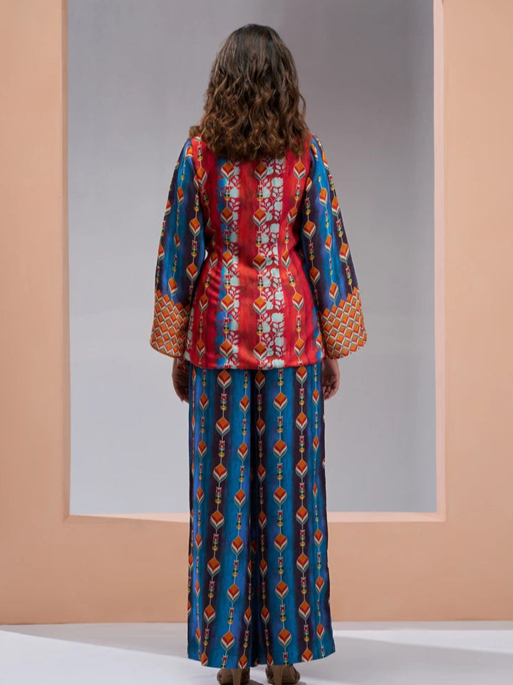 Vibrant  Designer Printed Muslin Silk Co-ord Set | Elegant Look