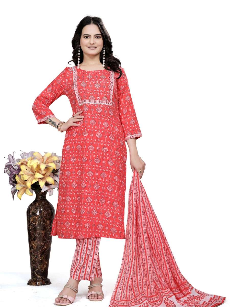 Modern Coral Orange Ethnic Salwar Suit | Trendy Designer Prints & Gotta Work