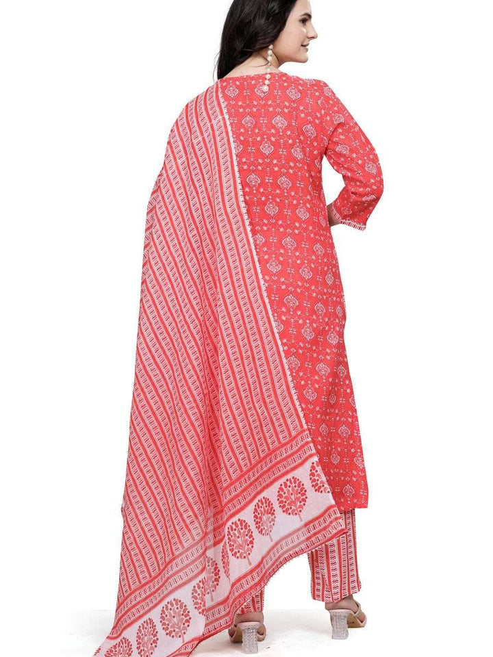 Modern Coral Orange Ethnic Salwar Suit | Trendy Designer Prints & Gotta Work