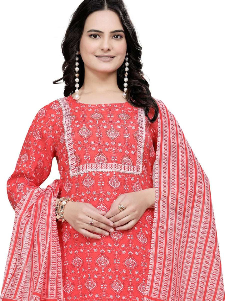 Modern Coral Orange Ethnic Salwar Suit | Trendy Designer Prints & Gotta Work