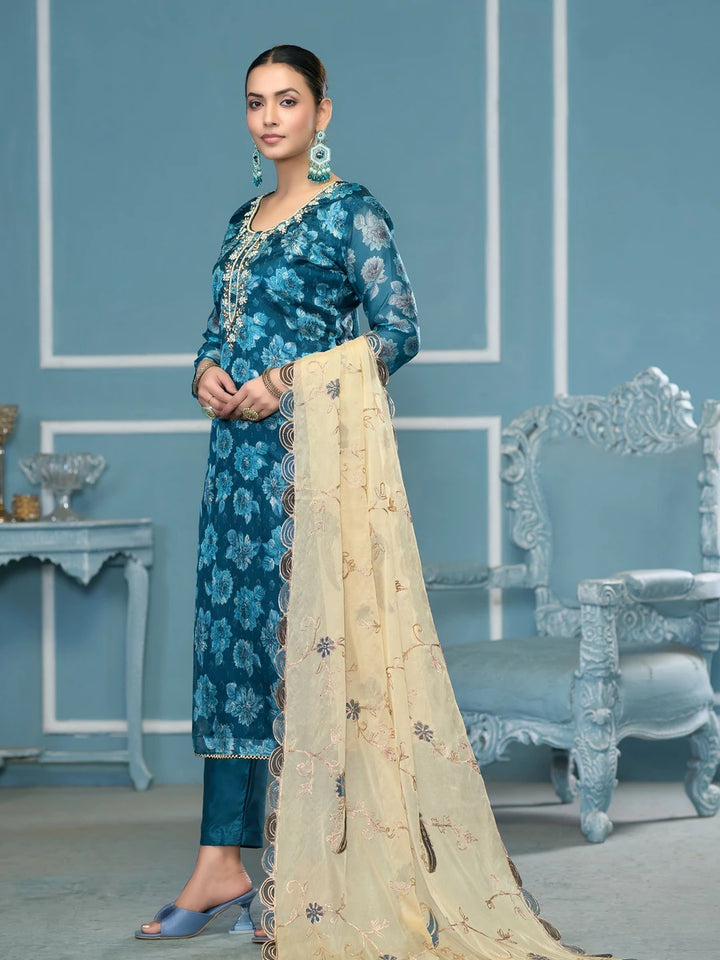 Fashionable Traditional Viscose Banarasi Suit | Beautiful Embroidery & Hand Work