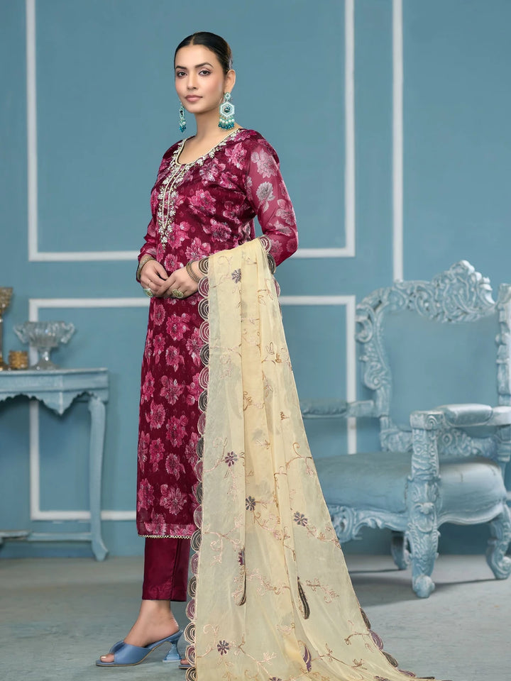 Fashionable Traditional Viscose Banarasi Suit | Beautiful Embroidery & Hand Work